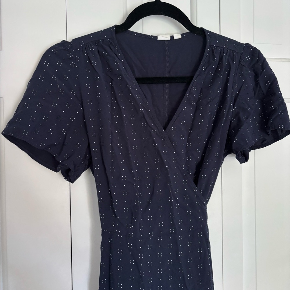 Elegant Navy Wrap Dress